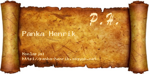 Panka Henrik névjegykártya